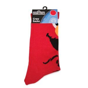 Playful Nostalgia Red & Black Sesame Street Elmo Adult Novelty Crew Socks YS1511